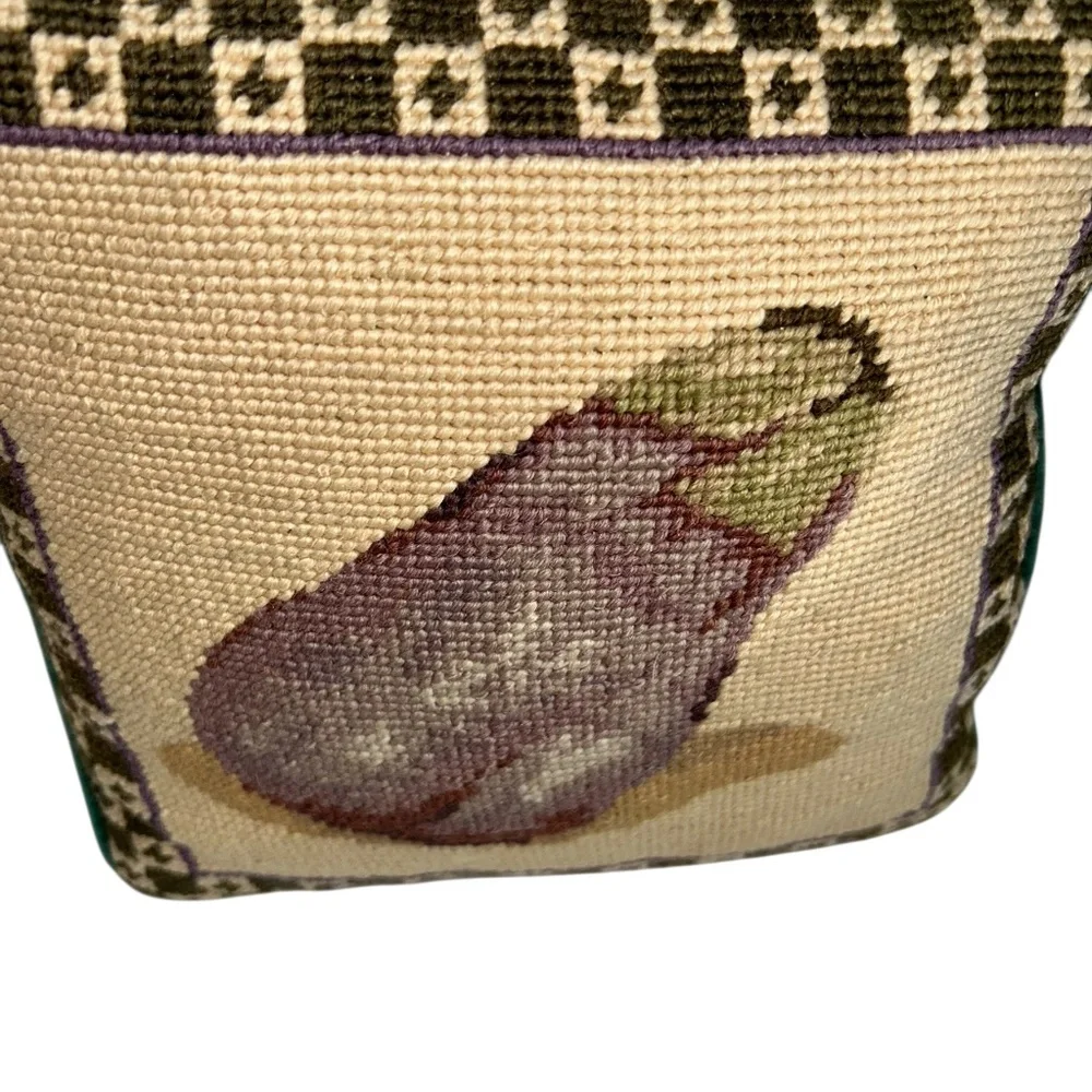 Vintage Needlepoint Pillow antique needlepoint